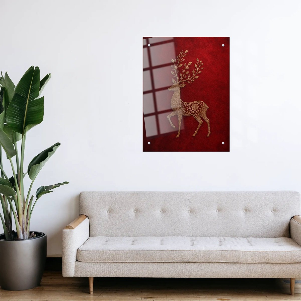 Golden Deer on Crimson Velvet — room view 3