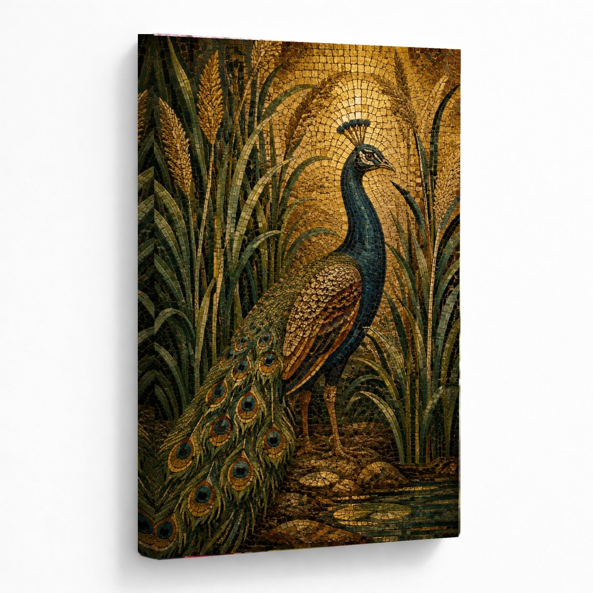 Peacock in Golden Grasses — room view 5