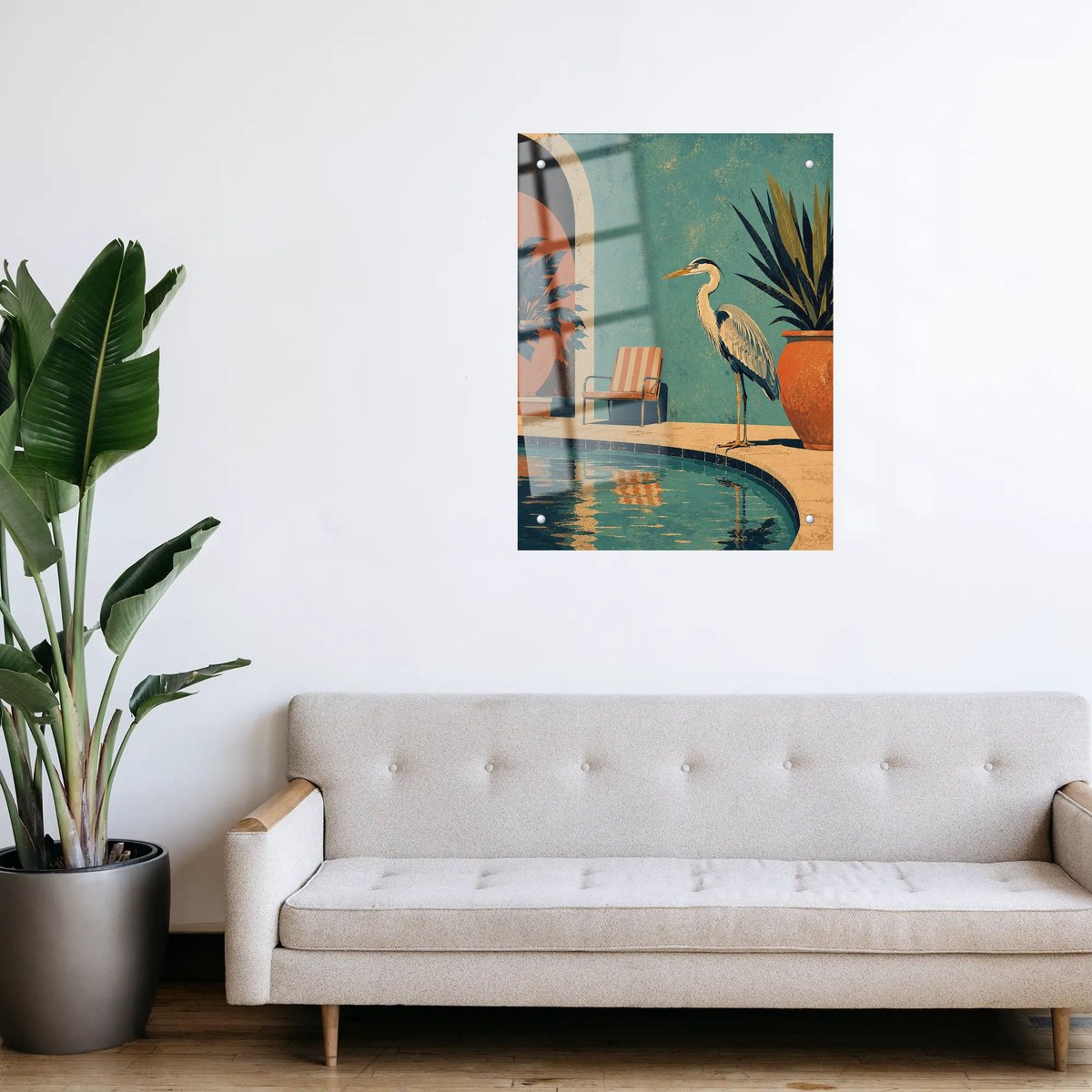 Tranquil Heron by the Pool — room view 3