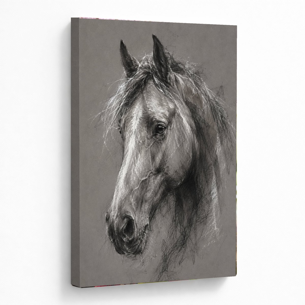 Noble Steed Charcoal Art — room view 5