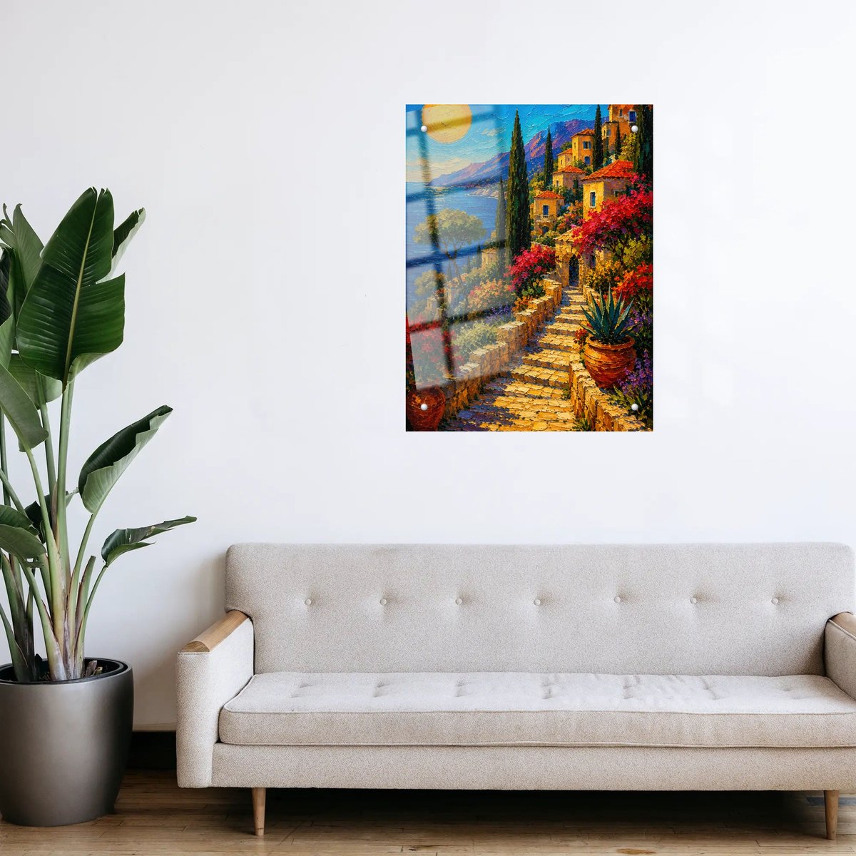 Vibrant Mediterranean Coastal Steps — room view 3