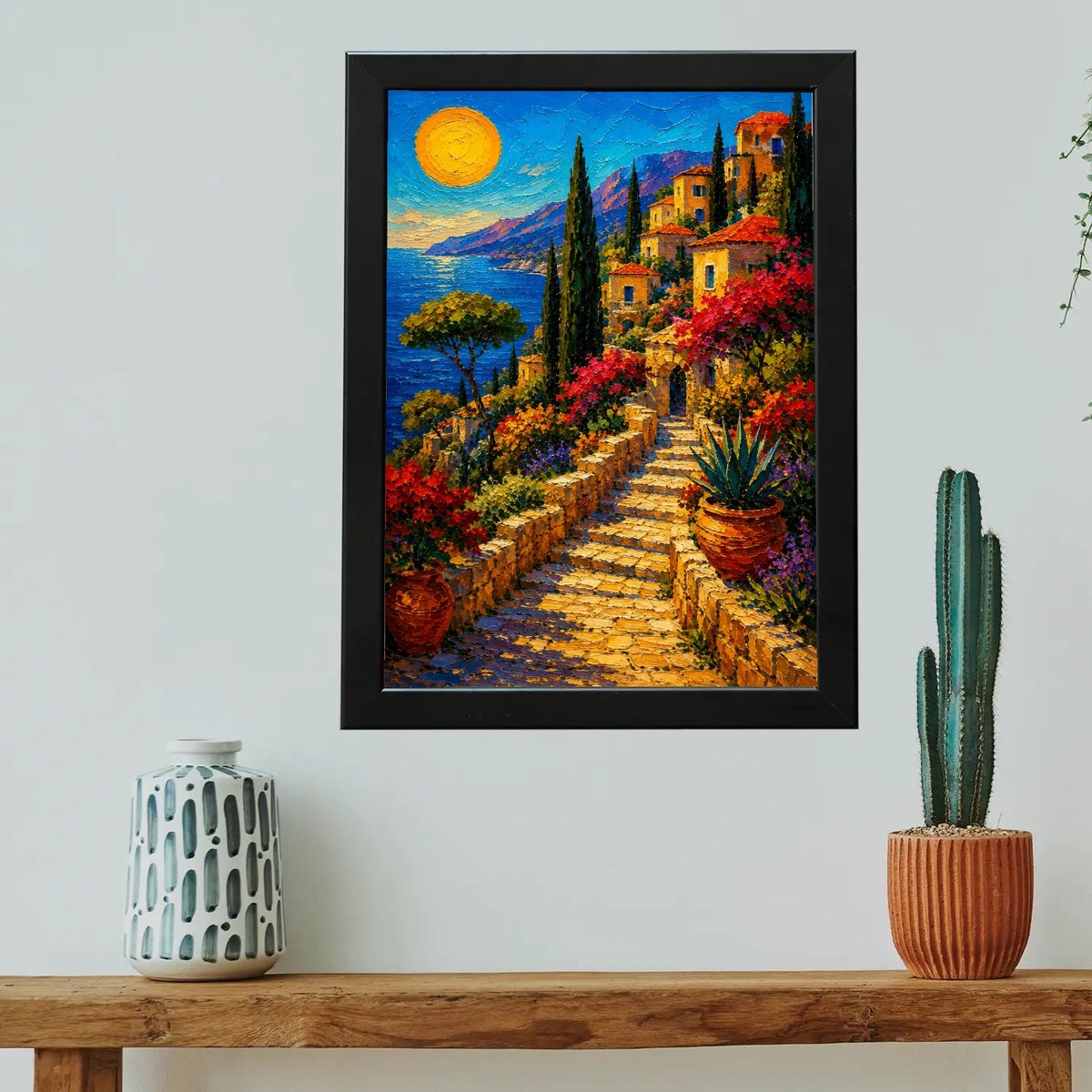 Vibrant Mediterranean Coastal Steps