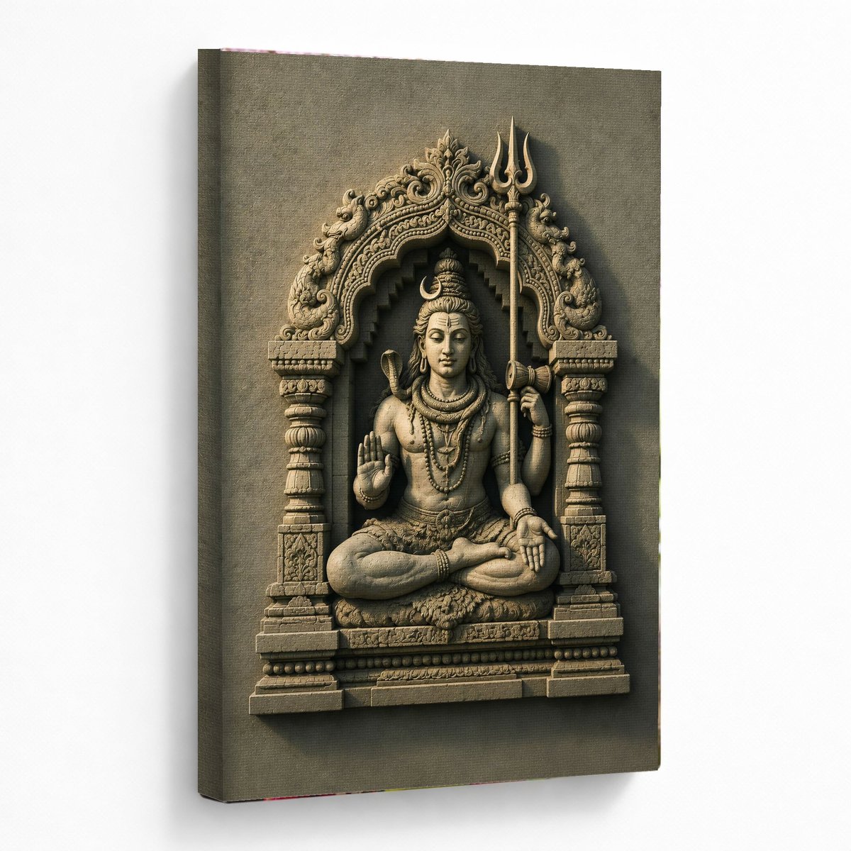 Lord Shiva Stone Relief Wall Art — room view 5