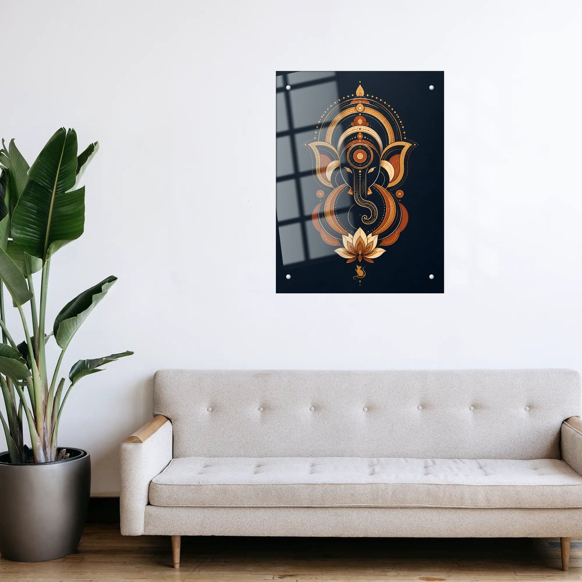 Ganesha Wall Art: Divine Geometry — room view 3