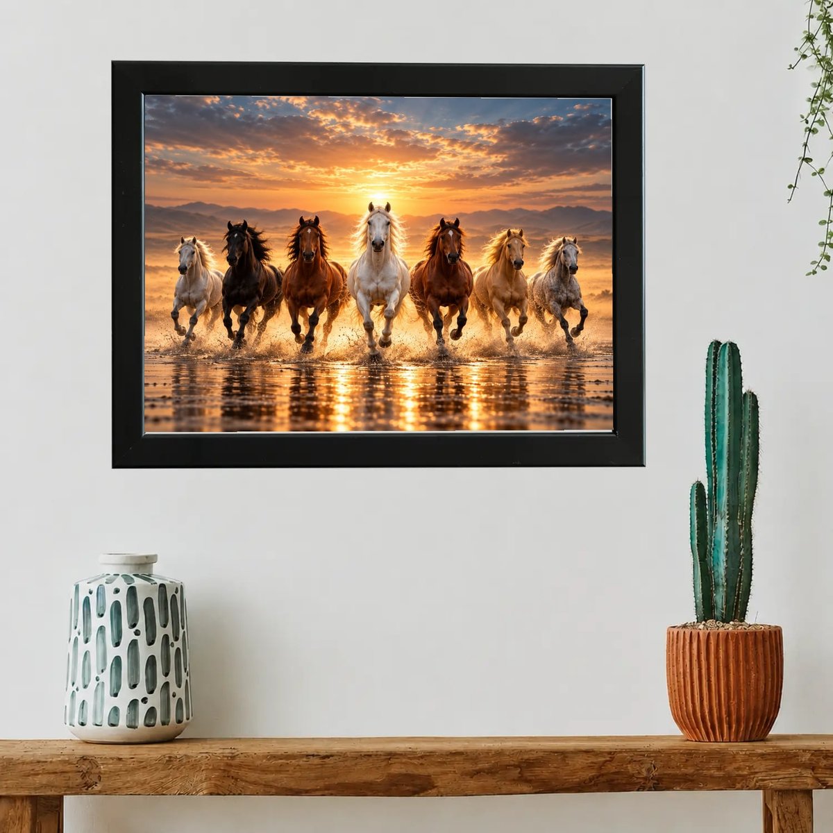 Galloping Horses Wall Art at Sunset