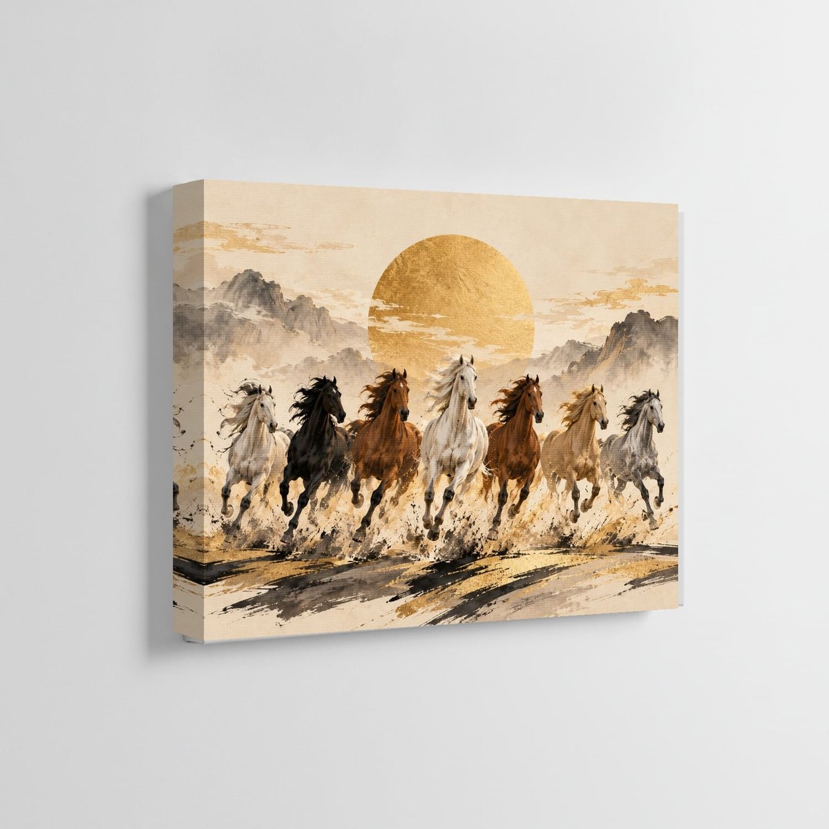 Horses Running Wall Art, Golden Dawn — room view 5
