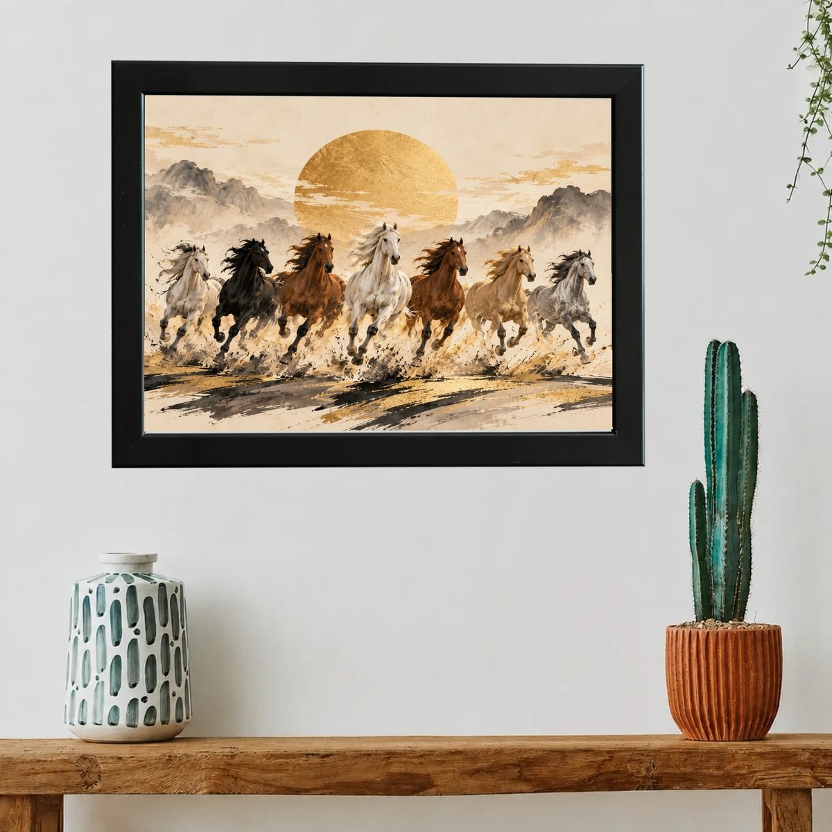 Horses Running Wall Art, Golden Dawn