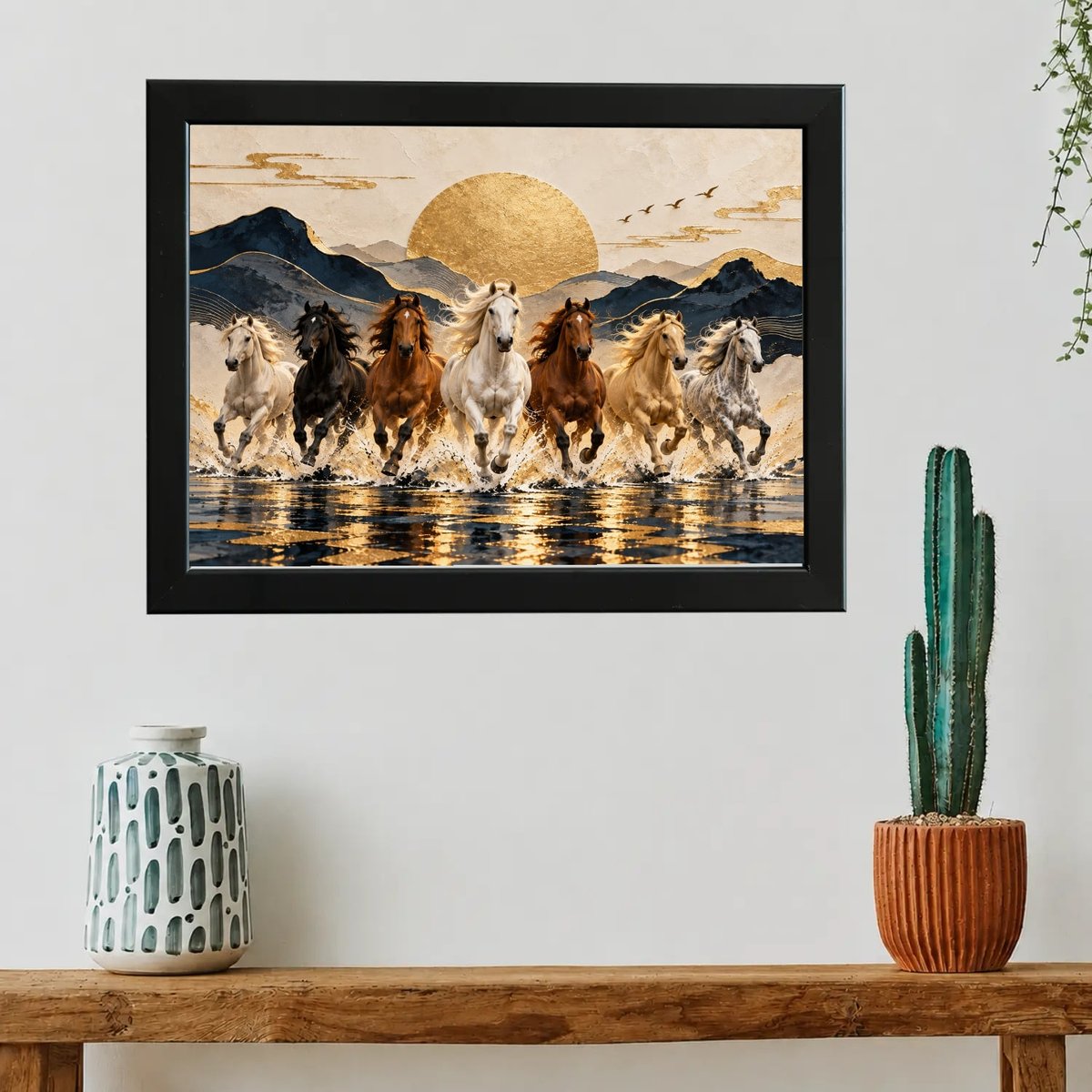 Seven Horses Wall Art: Golden Dawn
