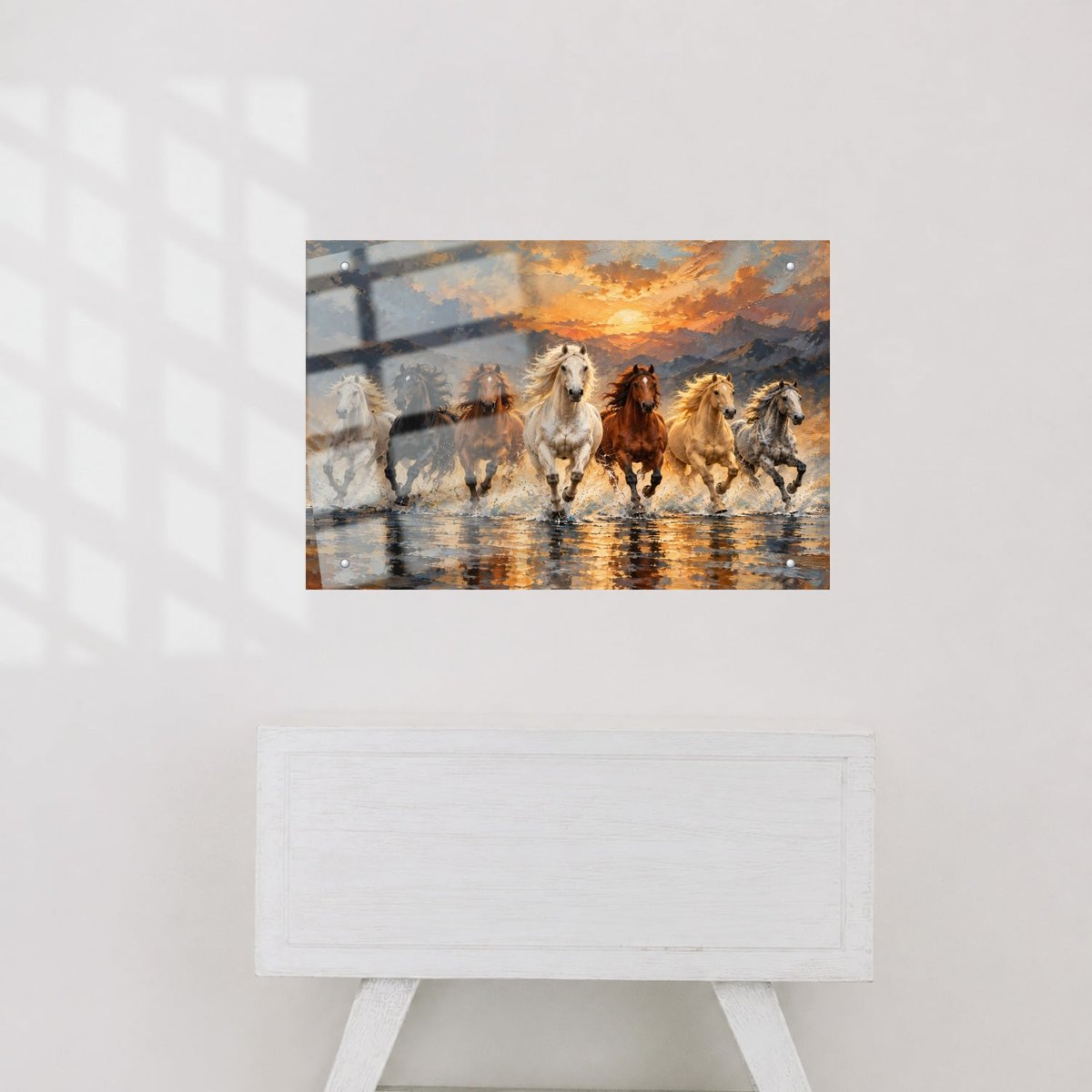 Seven Horses Running Wall Art — room view 3