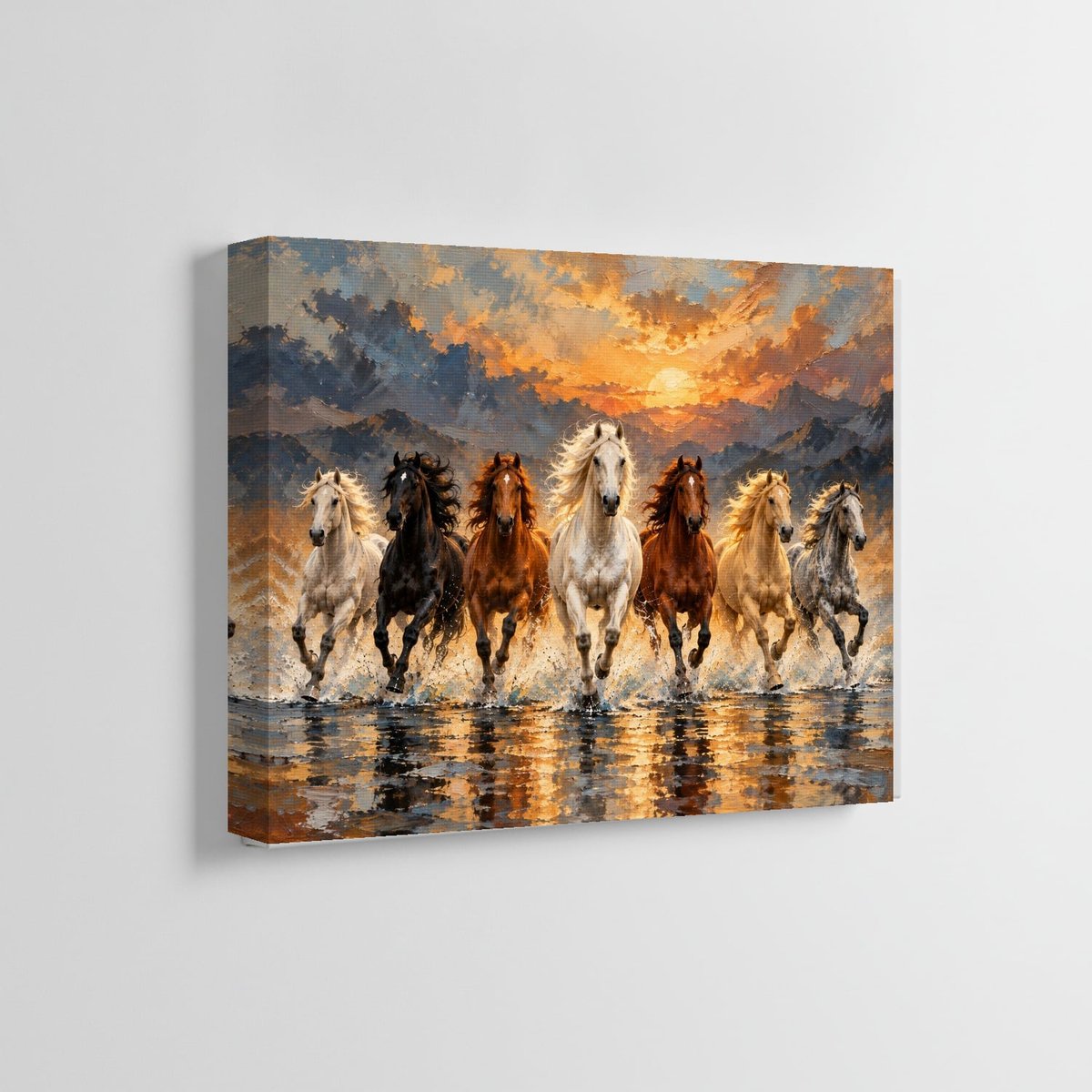 Seven Horses Running Wall Art — room view 5