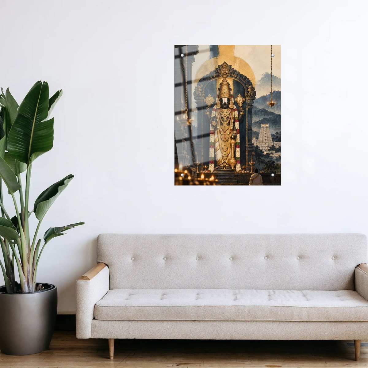 Lord Venkateswara Temple Framed Wall Art — room view 3