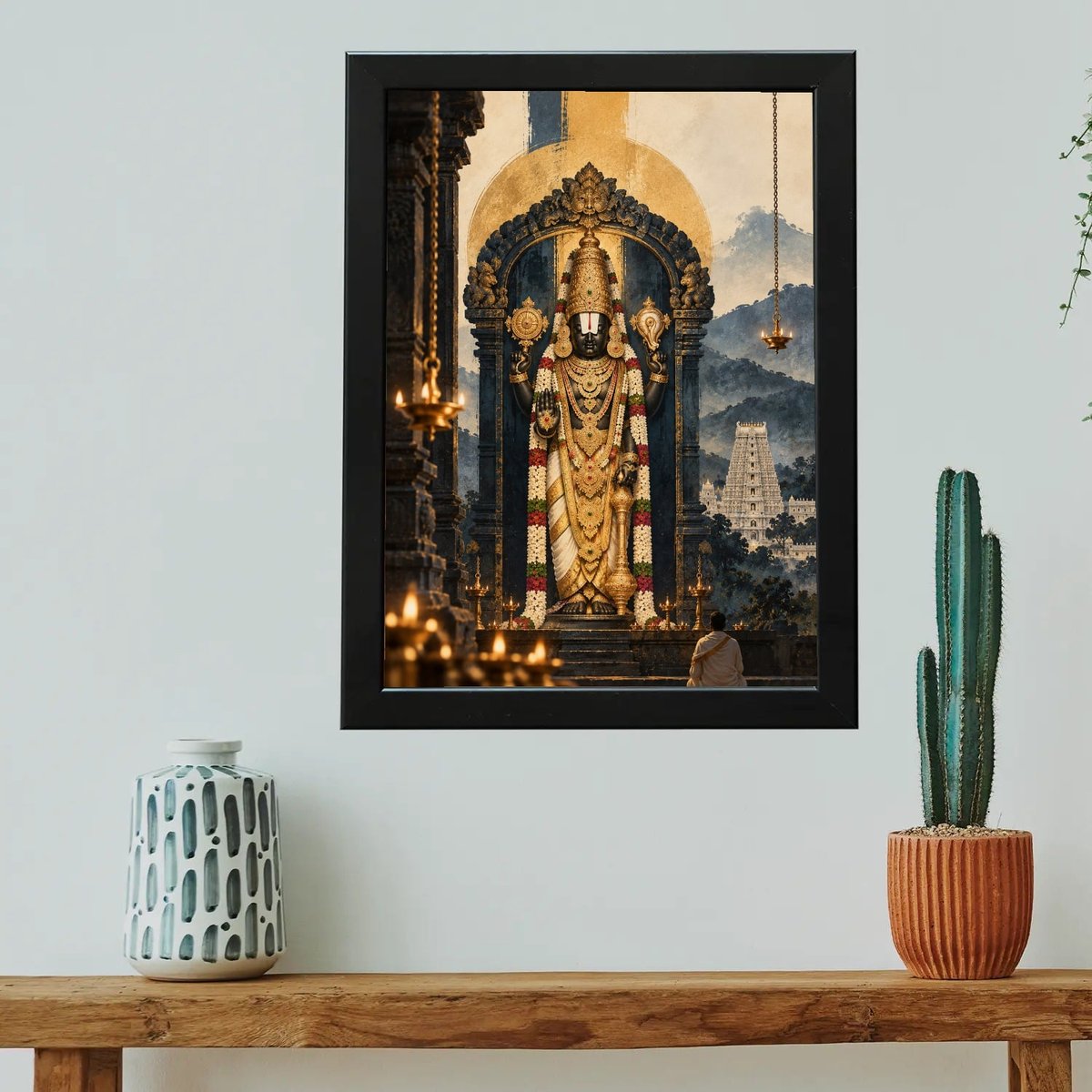 Lord Venkateswara Temple Framed Wall Art