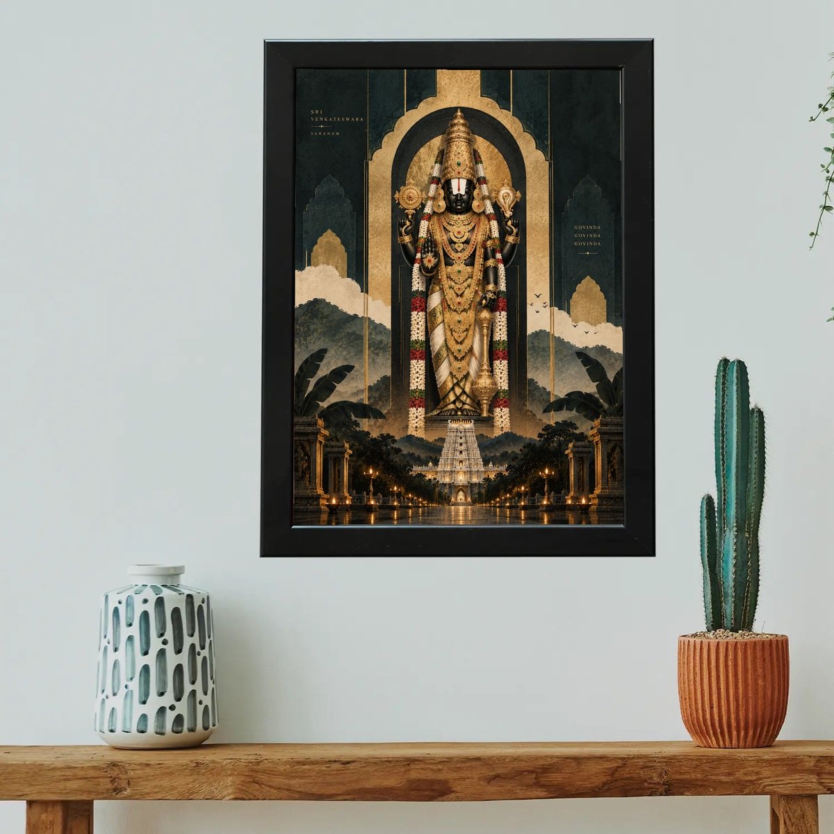 Venkateswara Wall Art with Temple Glow