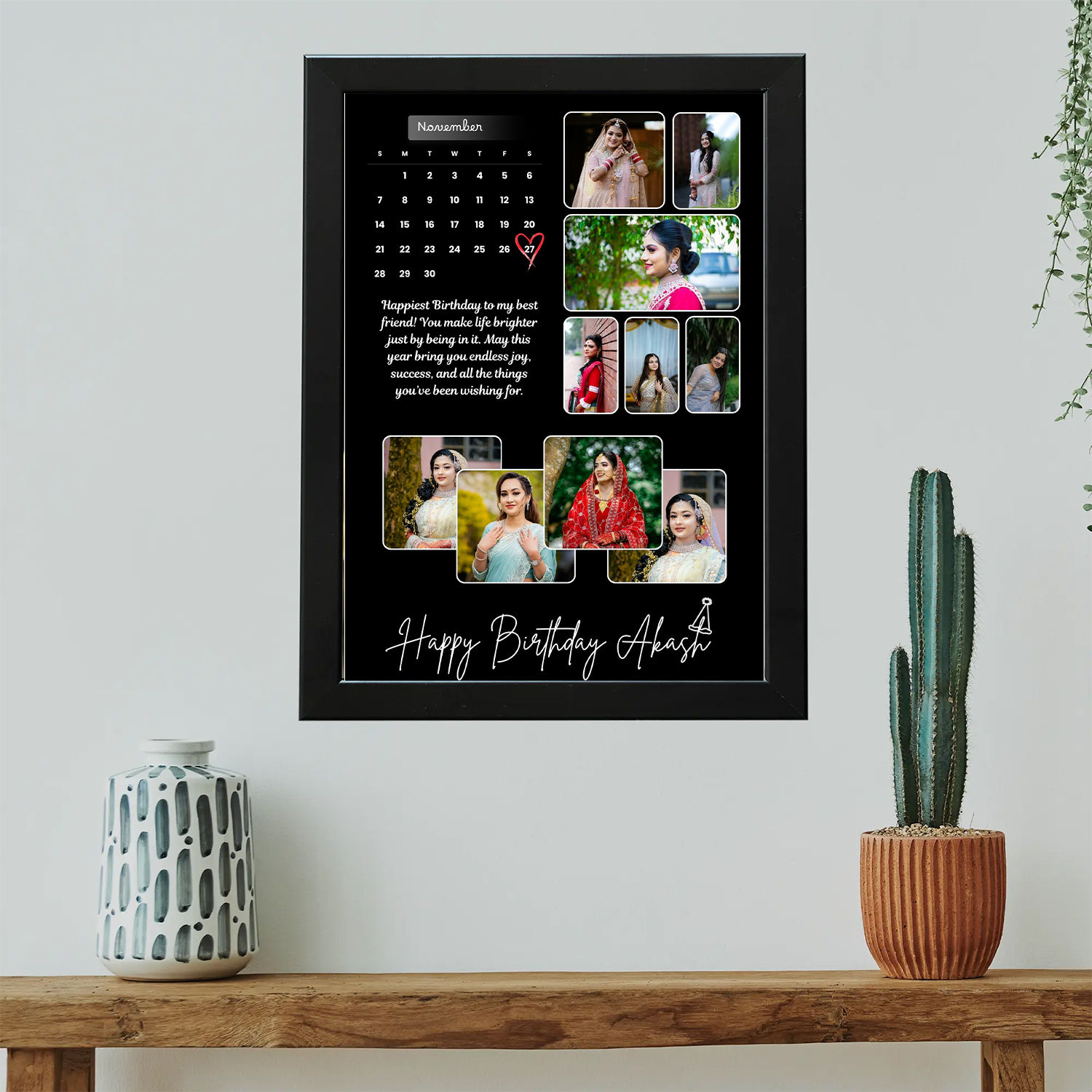 Birthday Photo Frame - Wishes, Date | Decorior